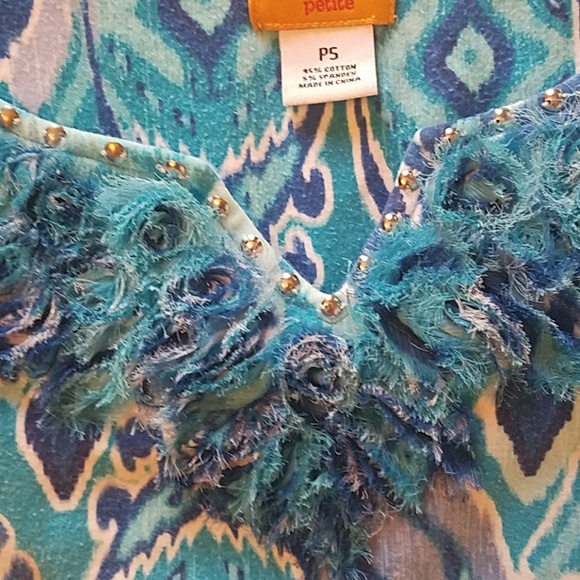 Ruby Rd Petite Aztec Print w/threading & stud Sml - Picture 2 of 5